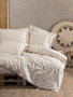 L'essentiel linge de maison Arie Juego de funda de edredón doble Crema